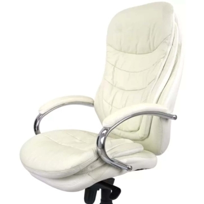 Кресло АКЛАС Валенсия Soft CH MB (Кожа Lux LC-W White/PU White)