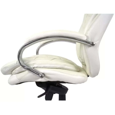 Кресло АКЛАС Валенсия Soft CH MB (Кожа Lux LC-W White/PU White)
