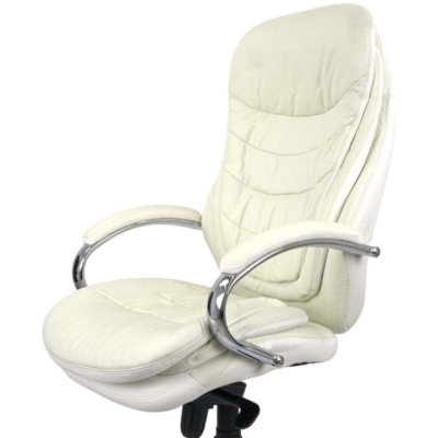 Кресло АКЛАС Валенсия Soft CH MB (Кожа Lux LC-W White)