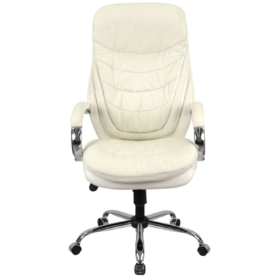 Кресло АКЛАС Валенсия Soft CH MB (Кожа Lux LC-W White)