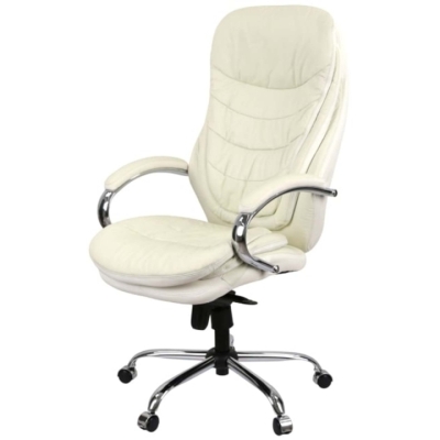 Кресло АКЛАС Валенсия Soft CH MB (Кожа Lux LC-W White)