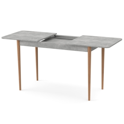 Раздвижной стол Неман МОНО прямоугольный Бетон/Лак