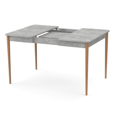 Раздвижной стол Неман МОНО квадрат Бетон/Лак