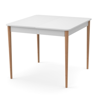 Раздвижной стол Неман МОНО квадрат Белый/Лак