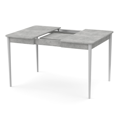 Раздвижной стол Неман МОНО квадрат Бетон/Белый