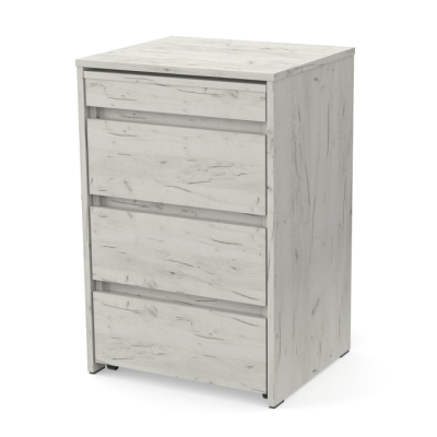 Раздвижной стол-тумба Неман БАРИ Дуб крафт белый