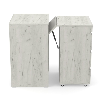 Раздвижной стол-тумба Неман БАРИ Дуб крафт белый