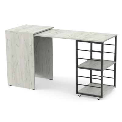 Раздвижной стол тумба Неман ДОЛИН Дуб крафт белый