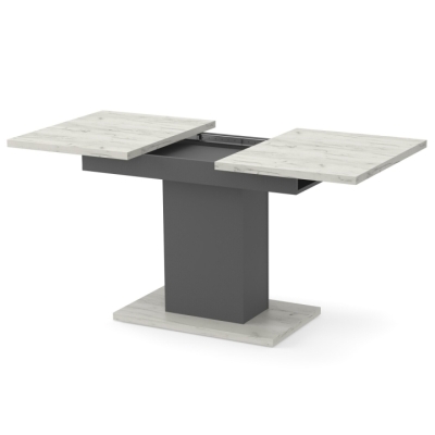 Стол раздвижной Неман ГРЕЙС Дуб крафт белый/Графит