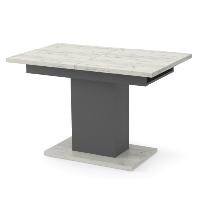 Стол раздвижной Неман ГРЕЙС Дуб крафт белый/Графит