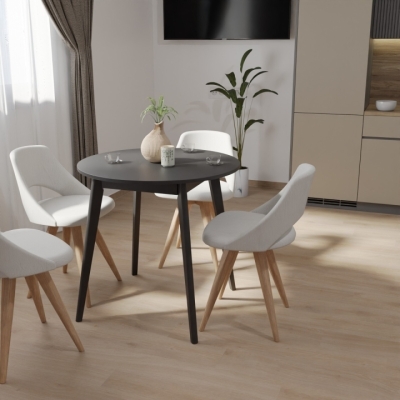 Круглый стол для кухни Неман БОН 775х746 МДФ Черный