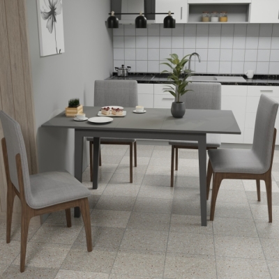 Обеденный раздвижной стол Неман БРАВО МДФ Серый