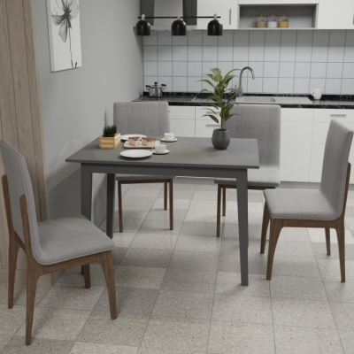 Обеденный раздвижной стол Неман БРАВО МДФ Серый