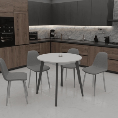 Стол обеденный Неман БОН 880х880 Белый/Серый