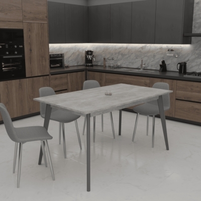 Стол обеденный Неман БОН 1380х780 Бетон/Серый
