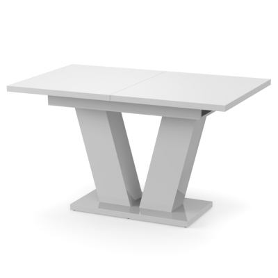 Обеденный раздвижной стол Неман РОЙ МДФ Белый глянец