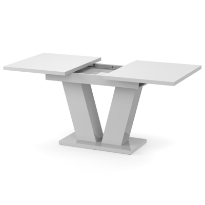 Обеденный раздвижной стол Неман РОЙ МДФ Белый глянец