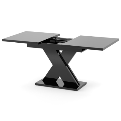 Обеденный раздвижной стол Неман ЛАМАР МДФ Черный глянец