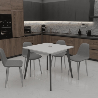 Стол обеденный Неман БОН 780х780 Белый/Серый