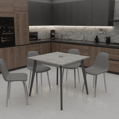 Стол обеденный Неман БОН 780х780 Бетон/Серый