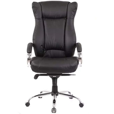 Кресло офисное АКЛАС Бадалона CH MB (Кожа LC-A Black/PU Black)
