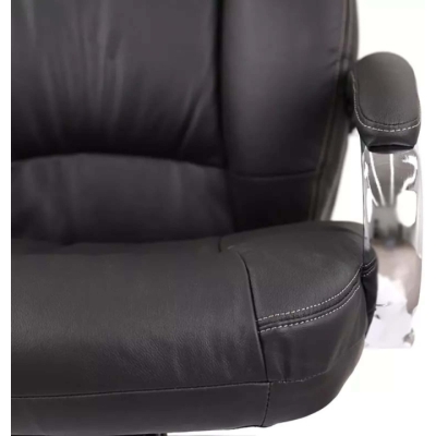 Кресло АКЛАС Бадалона CH MB (Кожа LC-A Black/PU Black)