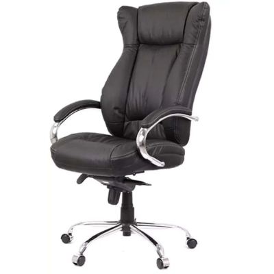 Кресло офисное АКЛАС Бадалона CH MB (Кожа LC-A Black/PU Black)