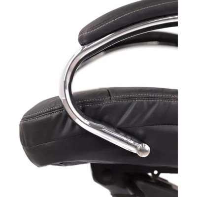 Кресло офисное АКЛАС Бадалона CH MB (Кожа LC-A Black/PU Black)