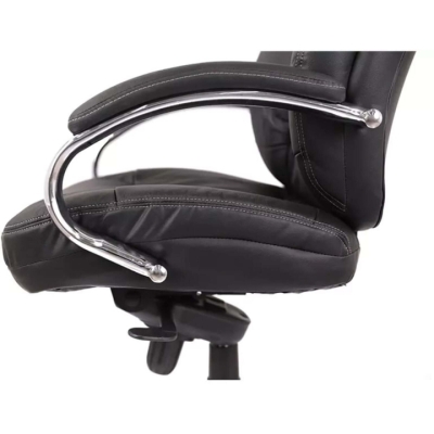 Кресло офисное АКЛАС Бадалона CH MB (Кожа LC-A Black/PU Black)