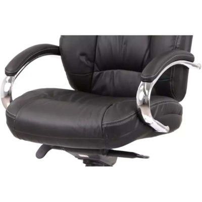 Кресло офисное АКЛАС Бадалона CH MB (Кожа LC-A Black/PU Black)