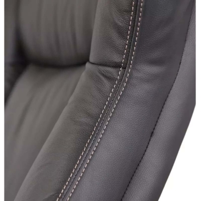 Кресло АКЛАС Бадалона CH MB (Кожа LC-A Black/PU Black)