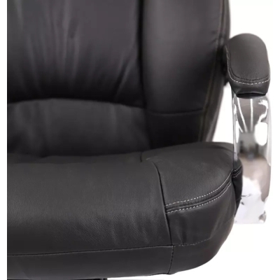 Кресло АКЛАС Бадалона CH MB (Кожа LC-A Black/PU Black)