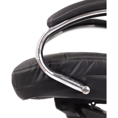Кресло АКЛАС Бадалона CH MB (Кожа LC-A Black/PU Black)