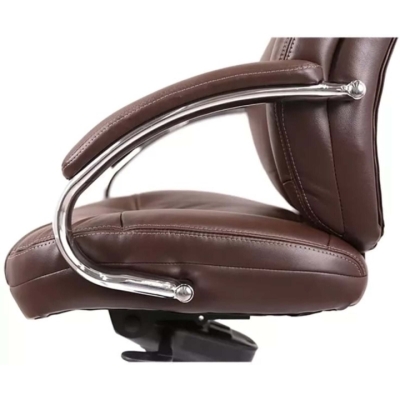Кресло офисное АКЛАС Бадалона CH MB (Кожа LC-K Dark brown/PU Dark brown)