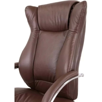Кресло офисное АКЛАС Бадалона CH MB (Кожа LC-K Dark brown/PU Dark brown)