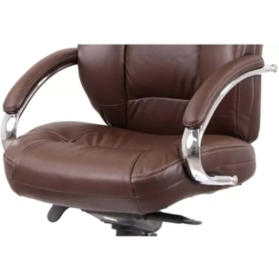 Кресло офисное АКЛАС Бадалона CH MB (Кожа LC-K Dark brown/PU Dark brown)