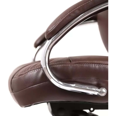 Кресло АКЛАС Бадалона CH MB (Кожа LC-K Dark brown/PU Dark brown)