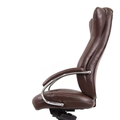 Кресло офисное АКЛАС Бадалона CH MB (Кожа LC-K Dark brown/PU Dark brown)