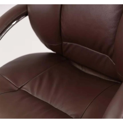 Кресло офисное АКЛАС Бадалона CH MB (Кожа LC-K Dark brown/PU Dark brown)