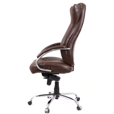 Кресло АКЛАС Бадалона CH MB (Кожа LC-K Dark brown/PU Dark brown)