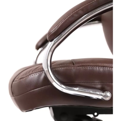 Кресло АКЛАС Бадалона CH MB (Кожа LC-K Dark brown/PU Dark brown)