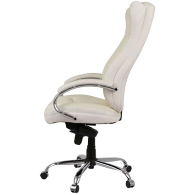 Кресло АКЛАС Бадалона CH MB Белый (Кожа Lux LC-W white)