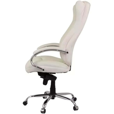 Кресло АКЛАС Бадалона CH MB (Кожа Lux LC-W White/PU White)