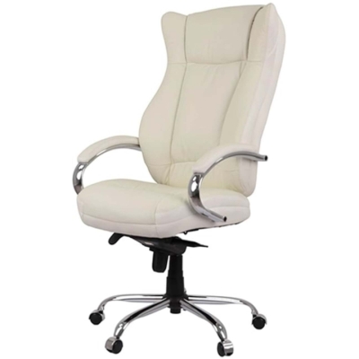 Кресло АКЛАС Бадалона CH MB Белый (Кожа Lux LC-W white)