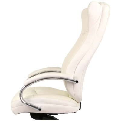 Кресло АКЛАС Бадалона CH MB Белый (Кожа Lux LC-W white)