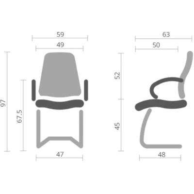 Кресло конференционное АКЛАС Вист CF New (Черный)