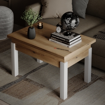 Стол-трансформер Art In Head B-Fly 900x510x600 Дуб Эвок/Белые ноги (TB09101000110)