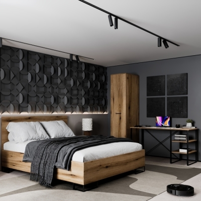 Кровать Art in Head 1,4 Ascet 1470x1000x2060 Дуб Эвок (AS08100000030)