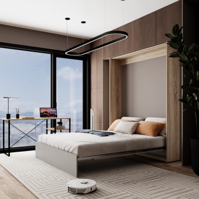 Кровать-трансформер Art in Head Mitra 1,4 1508x2154x2120 К - Дуб сонома / Ф - Пепельный (SM01131500000)