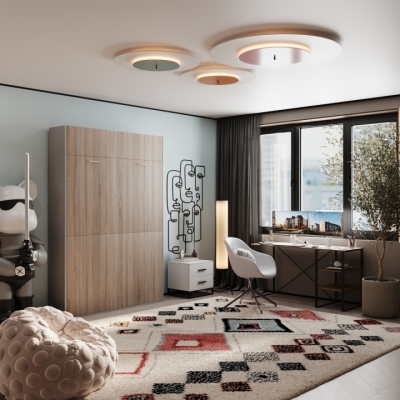 Кровать-трансформер Art in Head Mitra 1,4 1508x2154x2120 К - Пепельный / Ф - Дуб сонома (SM01151300000)